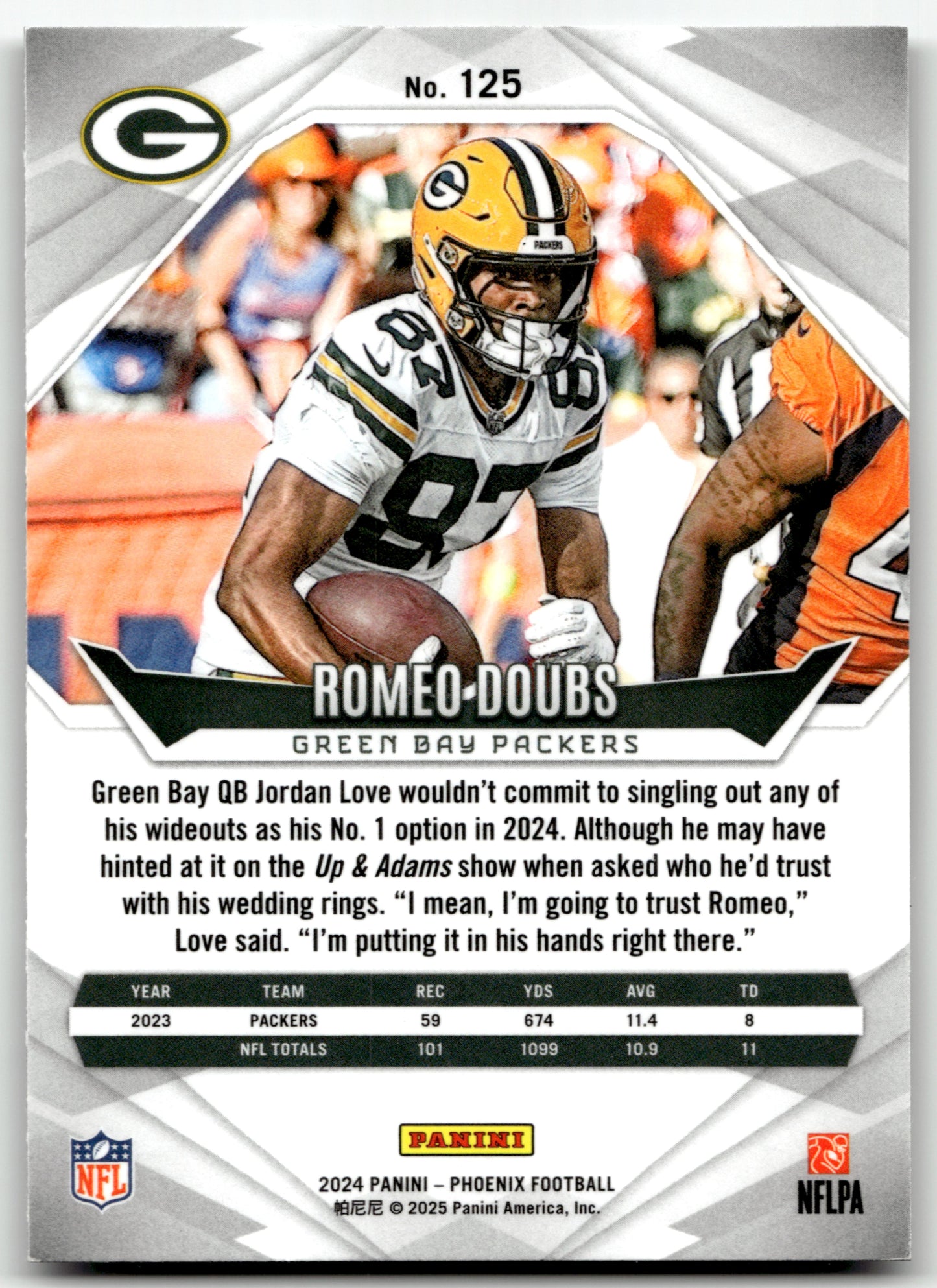 Romeo Doubs - #125 - 2024 Panini Phoenix - Panini