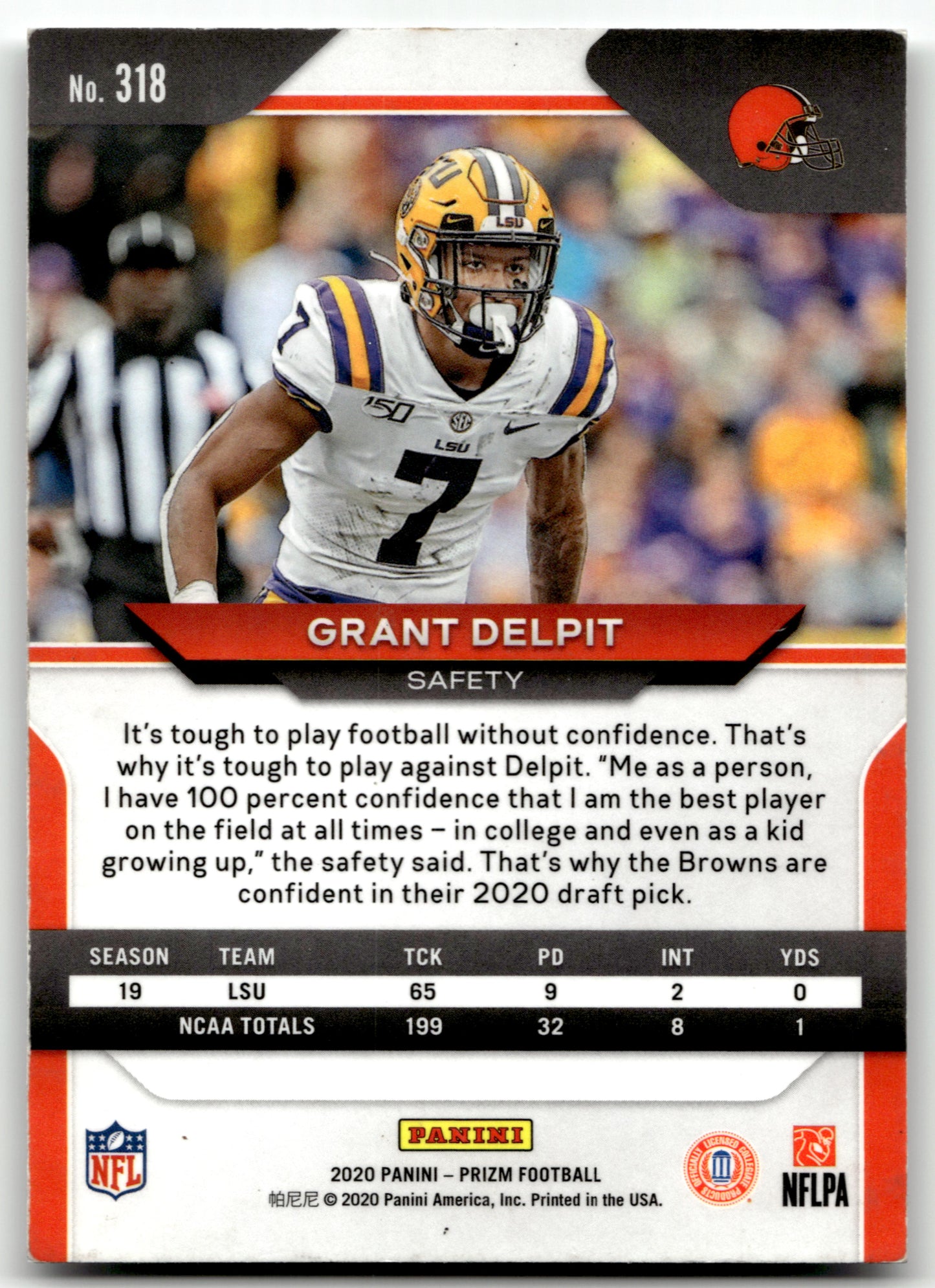 Grant Delpit - #318 - 2020 Panini Prizm - Panini