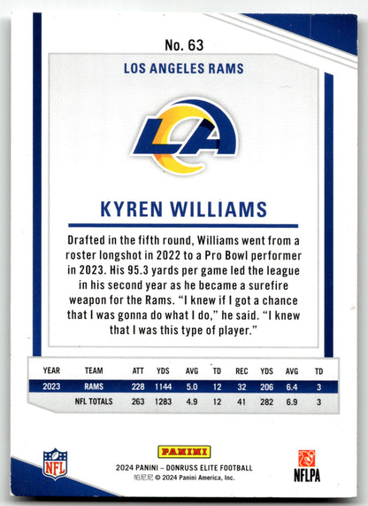 Kyren Williams - #63 - 2024 Donruss Elite - Donruss
