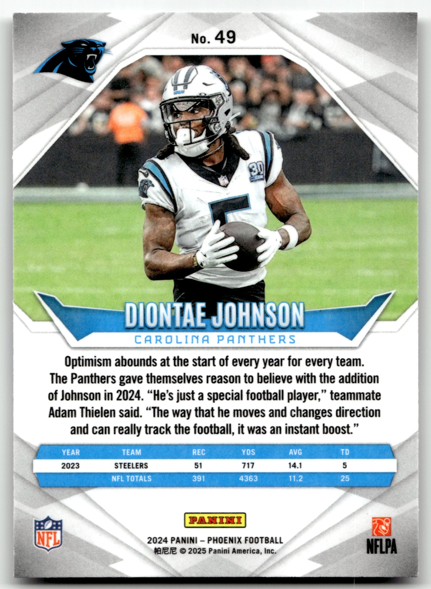 Diontae Johnson - #49 - 2024 Panini Phoenix - Panini
