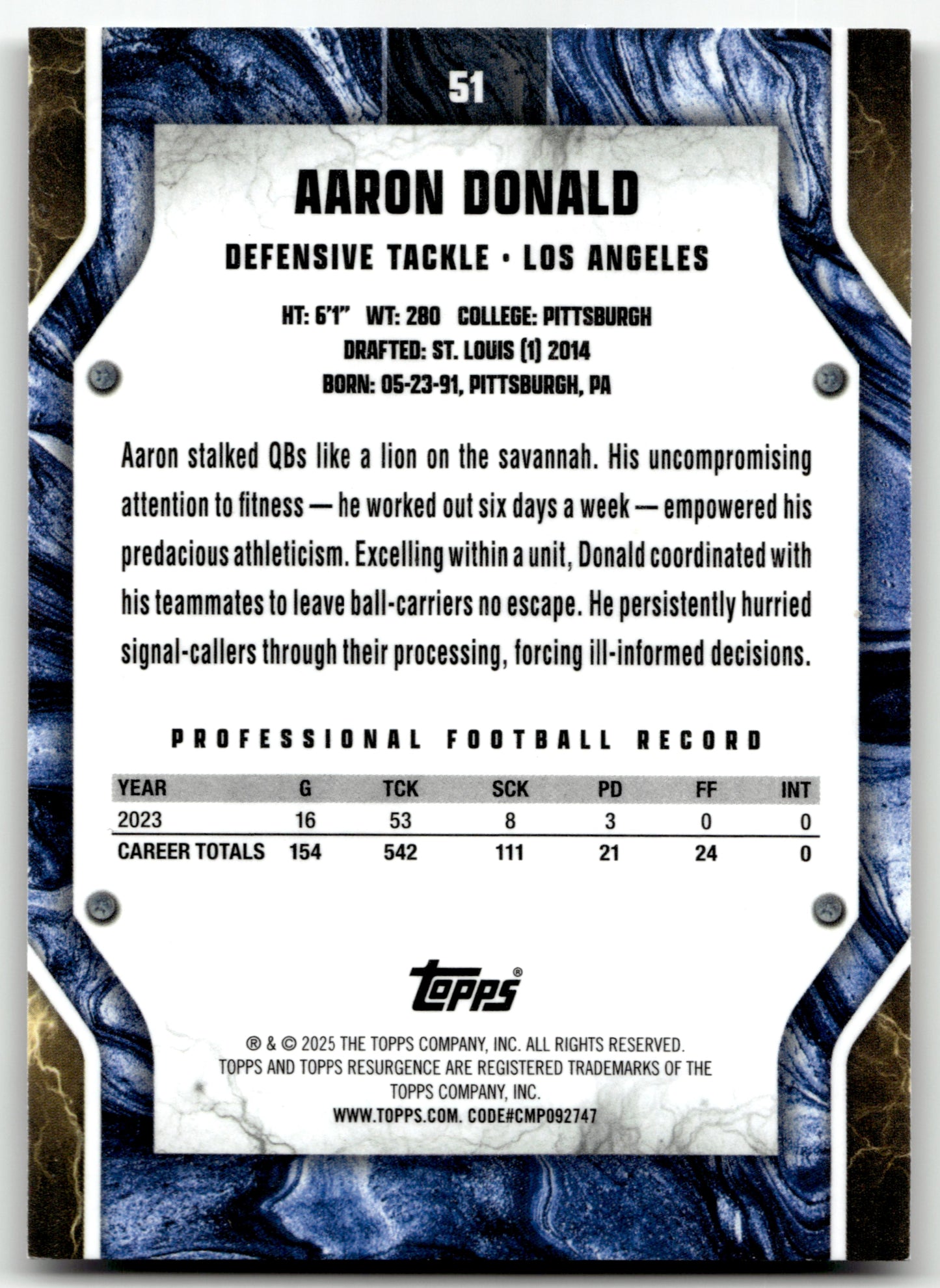 Aaron Donald - #51 - 2024 Topps Resurgence - Topps