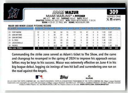 Adam Mazur - #309 - 2025 Topps - Topps