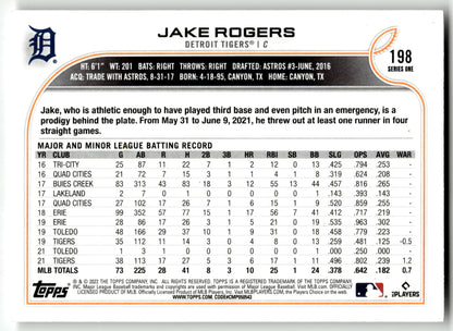 Jake Rogers - #DET-12 - 2022 Topps Detroit Tigers - Topps