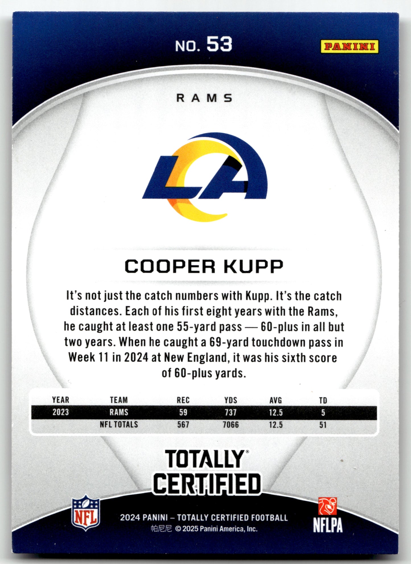 Cooper Kupp - #53 - 2024 Panini Totally Certified - Panini