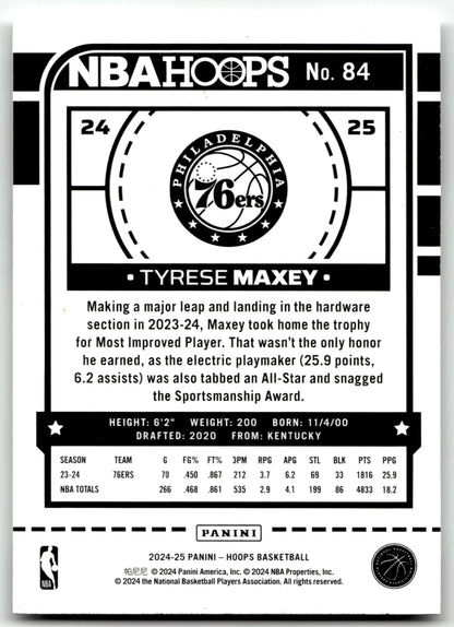 Tyrese Maxey - #84 - 2024-25 Hoops -