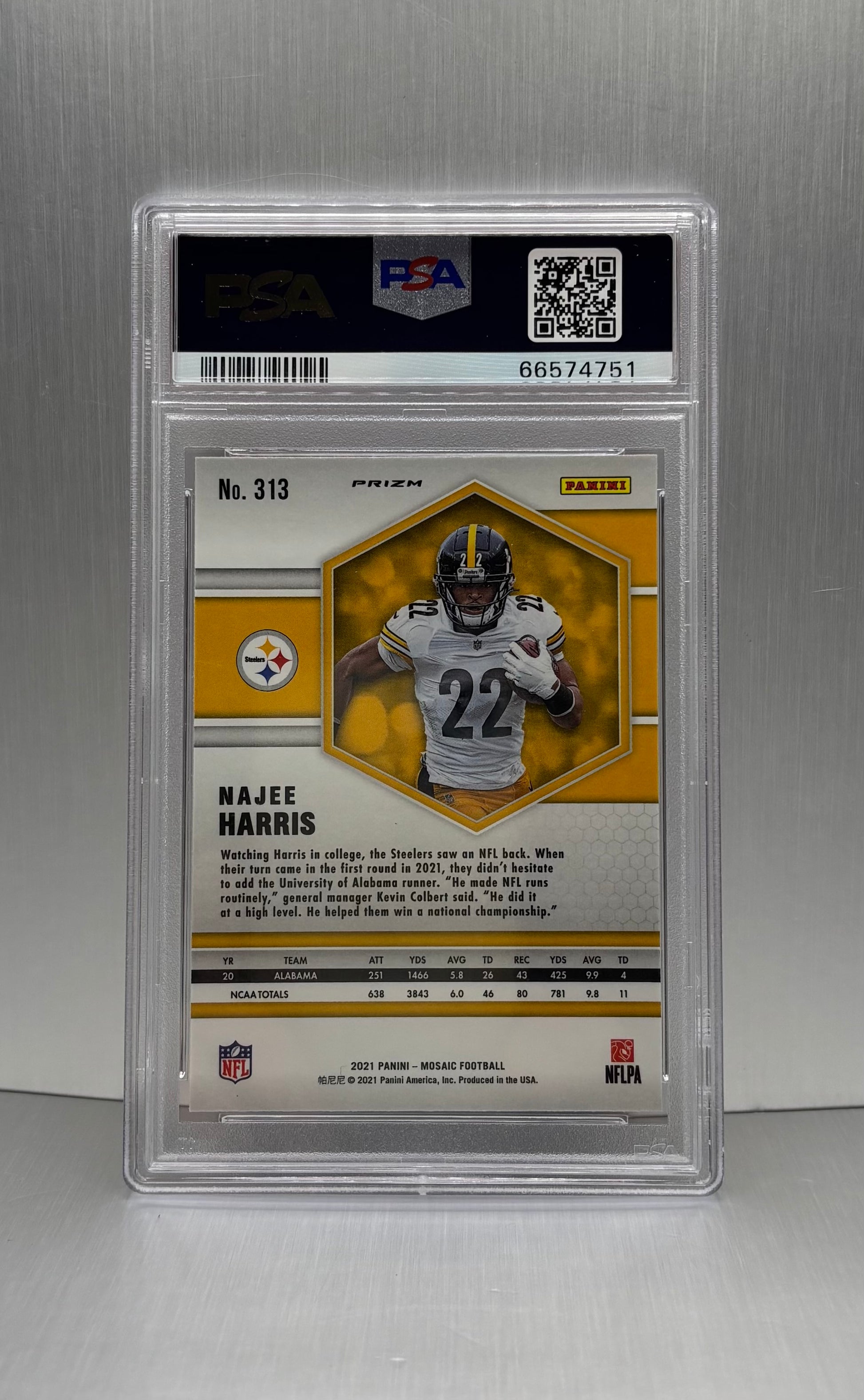 2021 Panini Mosaic #313 Najee Harris Camo Pink PSA 9