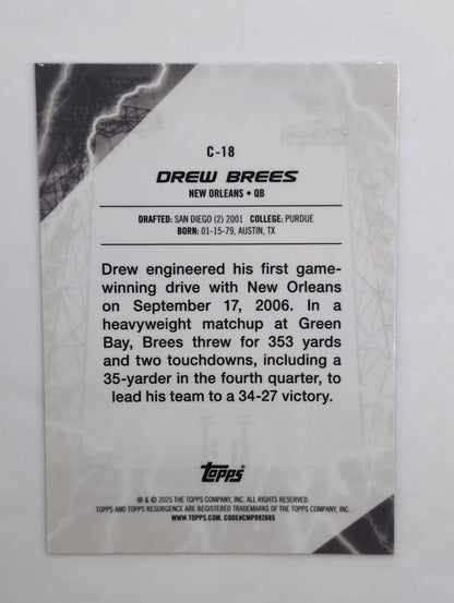 2025 - Topps Conductors Purple - Drew Brees C-18 24/75