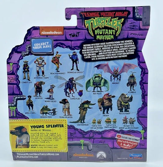 TMNT Mutant Mayhem Young Splinter Figure 2024 /w Figure Protector