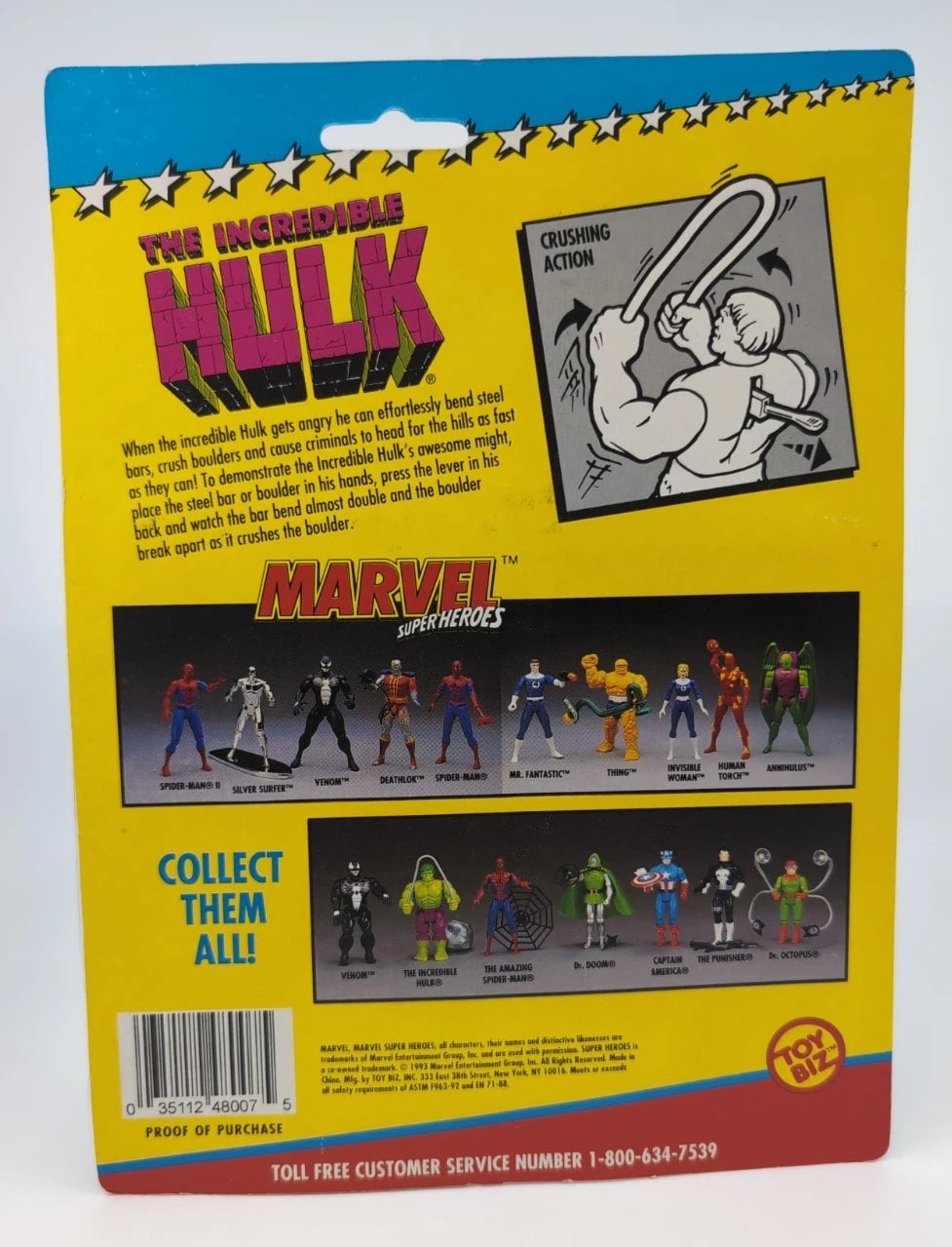 1993 - Marvel Super Heroes - The Incredible Hulk Crushing Arm - Toy Biz