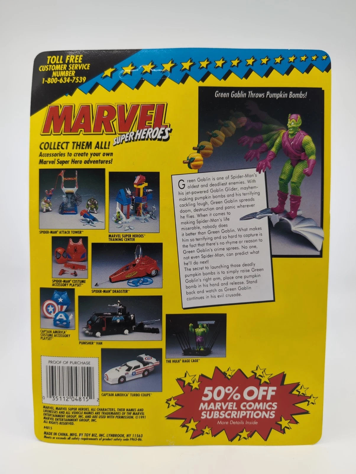 1991 - Marvel Super Heroes - Green Goblin Pumpkin Bombs - Toy Biz