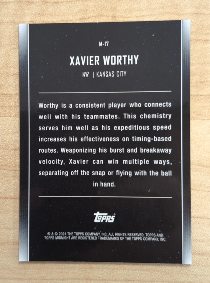 2024 - NFL Topps Midnight - Xavier Worthy M-17 Moonfall RC