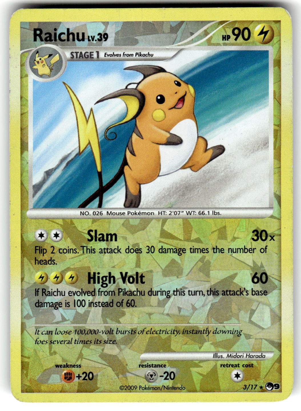 POP Series 9 #003/017 Raichu Cracked Ice