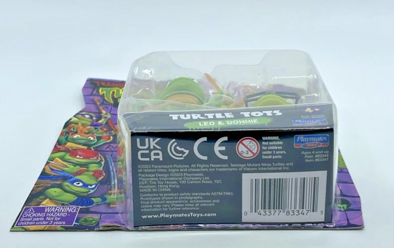 TMNT Mutant Mayhem Leo & Donnie Action Figures Playmates with Figure Protector