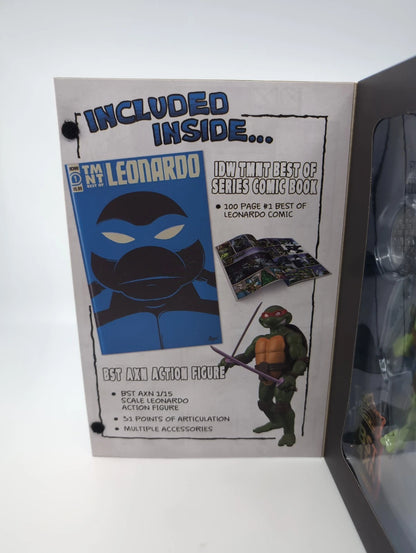 2022 - TMNT - Best Of Leonardo IDW Comic Book & 5" BST AXN Figure