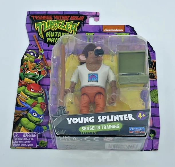 TMNT Mutant Mayhem Young Splinter Figure 2024 /w Figure Protector ...