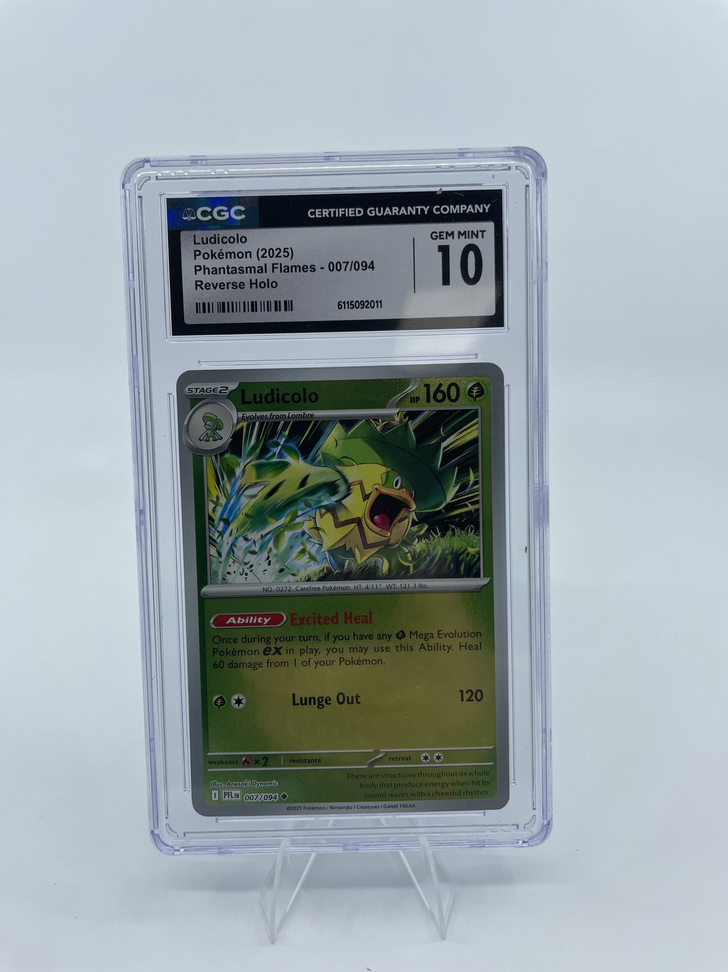 phantasmal flames #007/094 Ludicolo CGC 10