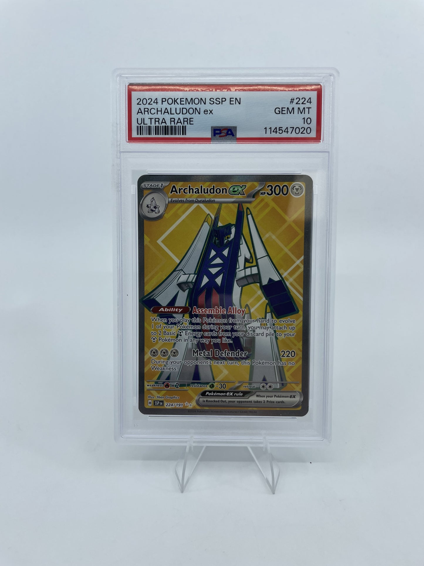 SV08: Surging Sparks #224/191 Archaludon ex PSA 10
