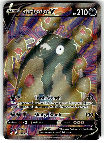 SWSH07: Evolving Skies #190/203 Garbodor V (Full Art)