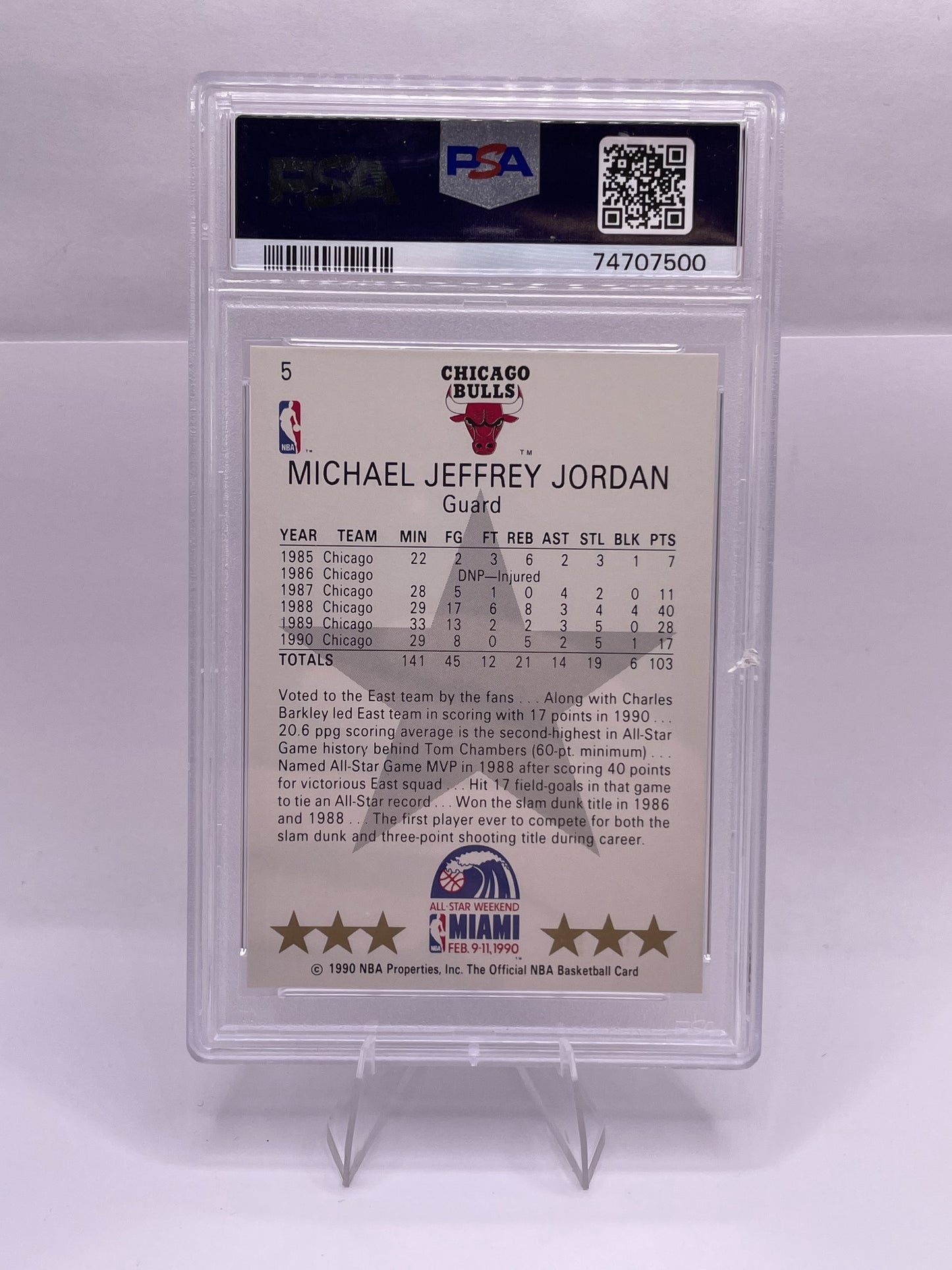 1990-91 Hoops #5 Michael Jordan PSA 8