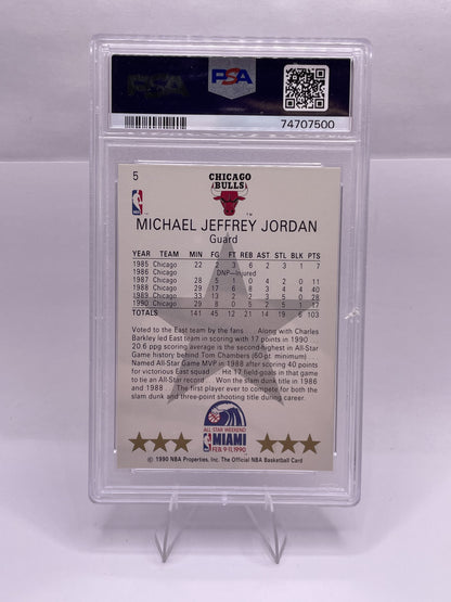 1990-91 Hoops #5 Michael Jordan PSA 8