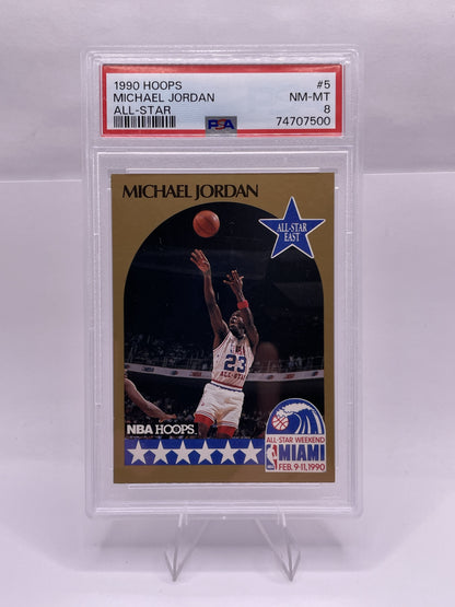 1990-91 Hoops #5 Michael Jordan PSA 8