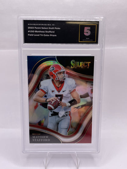 2022 Panini Select Draft Picks #150 Matthew Stafford Red Prizm Other 5 #/149