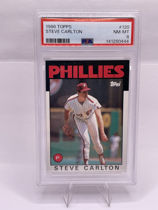 1986 Topps #120 Steve Carlton PSA 8