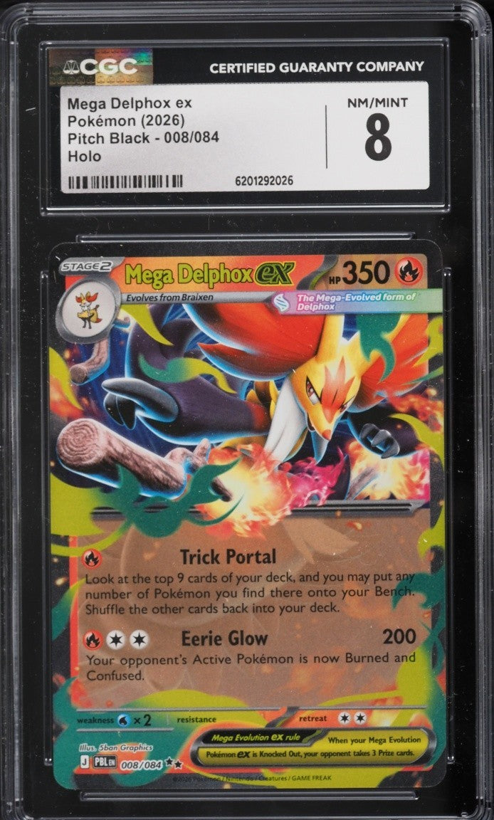 Mega Delphox ex 008/084 Me05: Pitch Black Holo