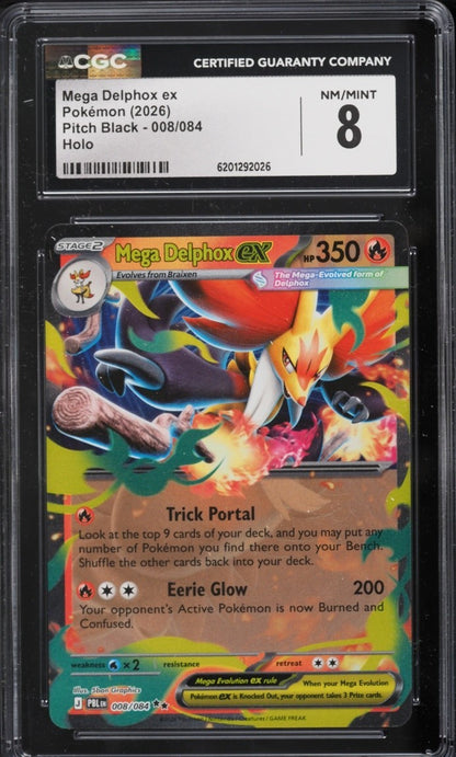 Mega Delphox ex 008/084 Me05: Pitch Black Holo