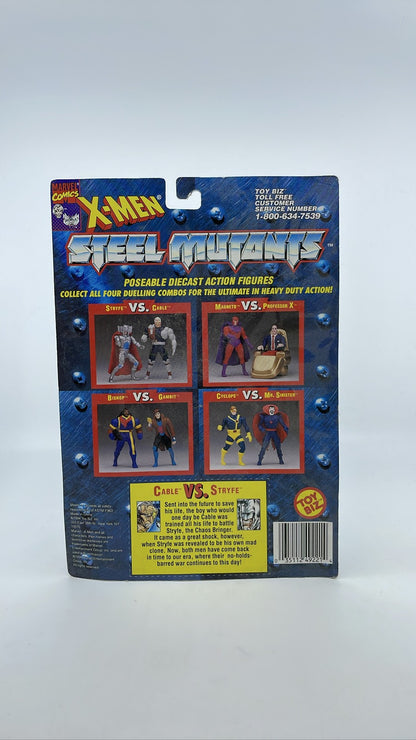 1994 Toy Biz Marvel X-Men Steel Mutants Cable VS Stryfe Die Cast Figures