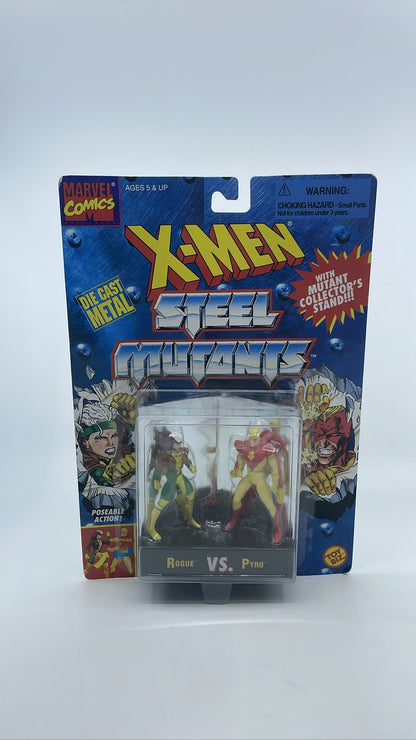1994 Toy Biz X-Men Steel Mutants Rogue vs Pyro Die Cast Figures