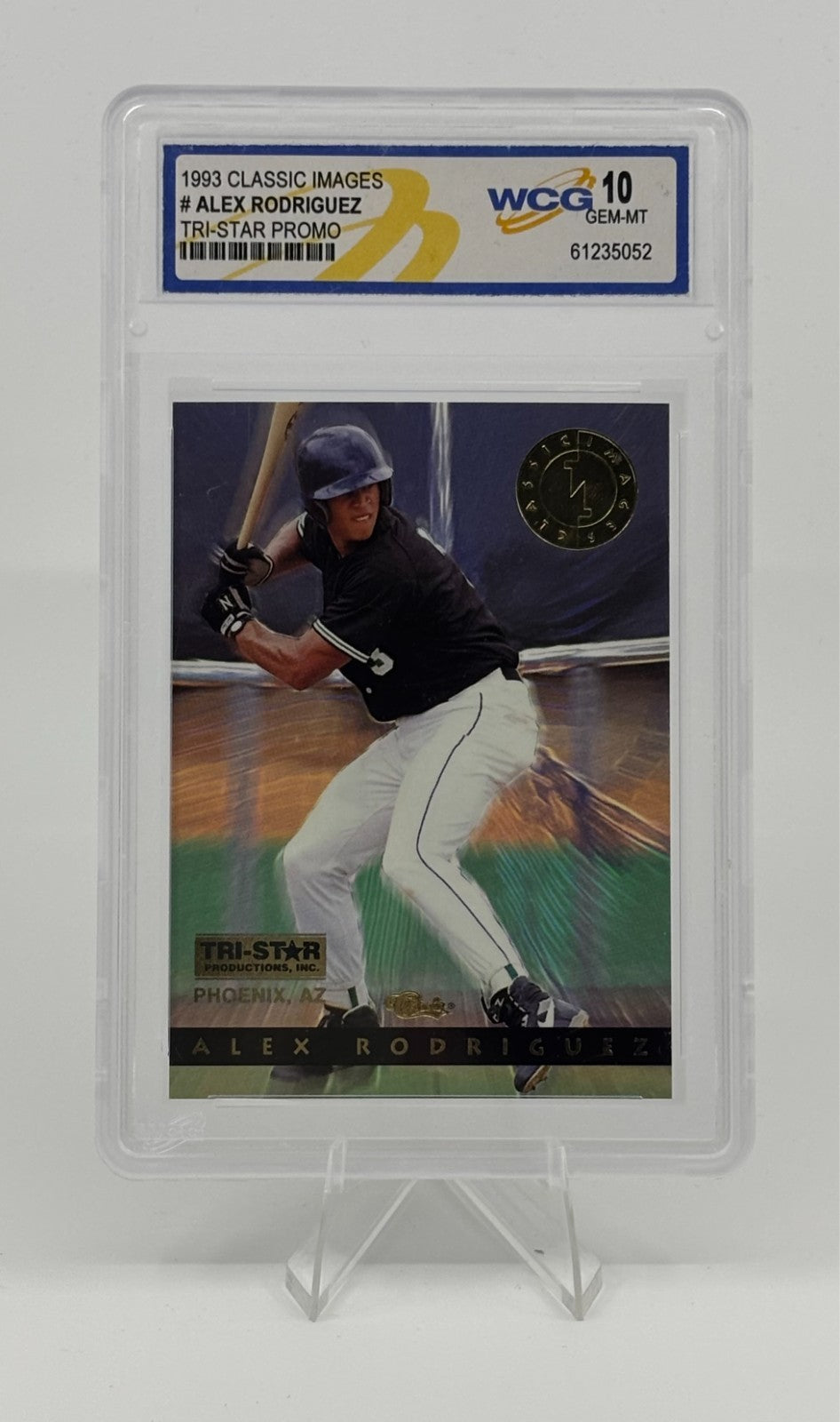 1993 CLASSIC IMAGES ALEX RODRIGUEZ TRI STAR PROMO ROOKIE WCG GRADED GEM MINT 10