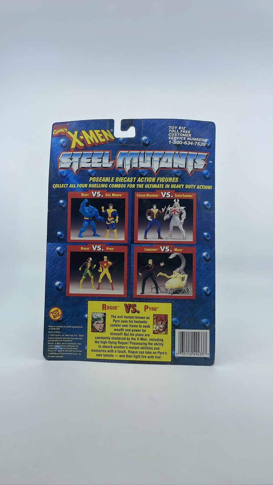 1994 Toy Biz X-Men Steel Mutants Rogue vs Pyro Die Cast Figures