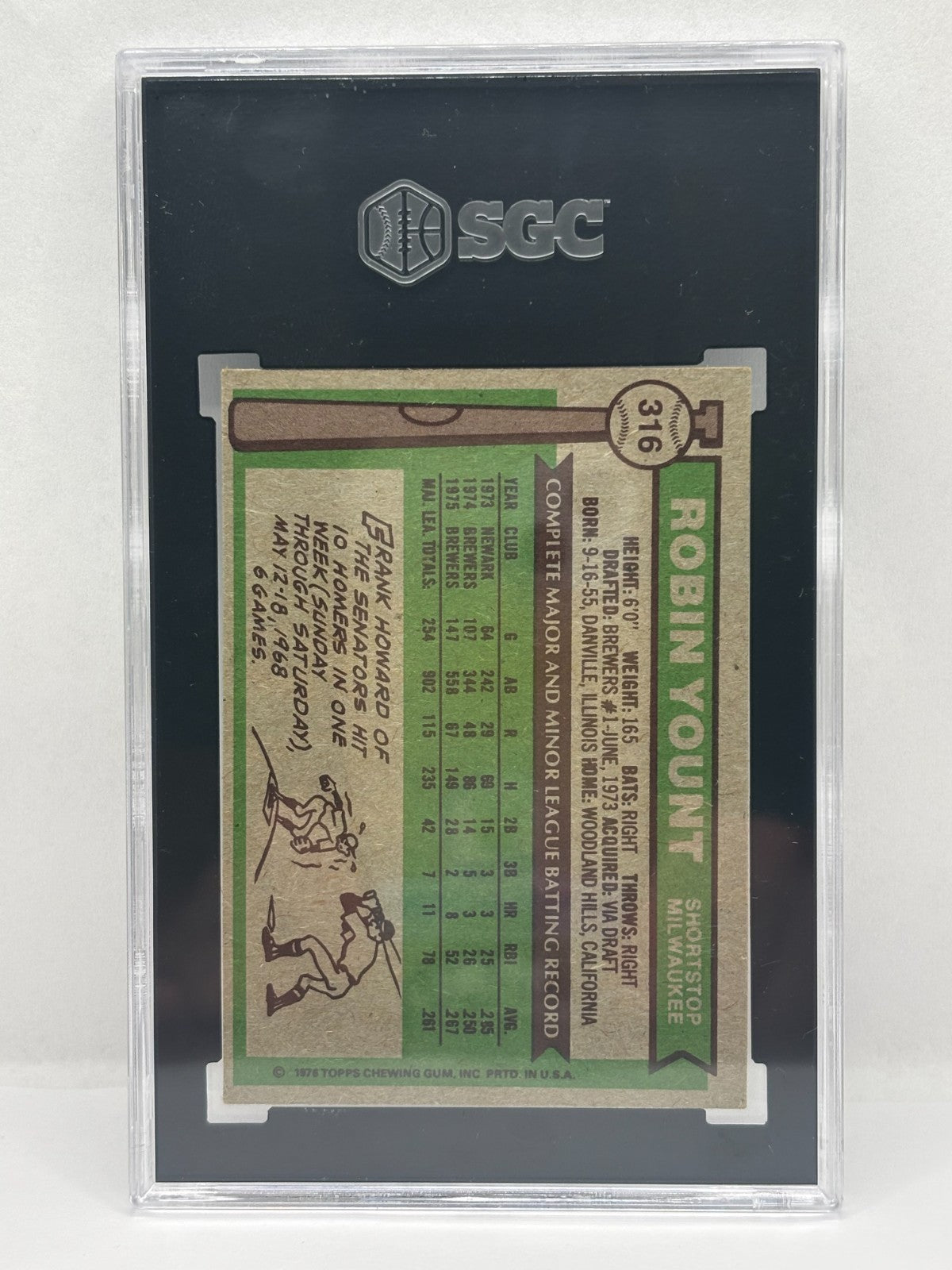 1976 Topps - Robin Yount #316 SGC 4