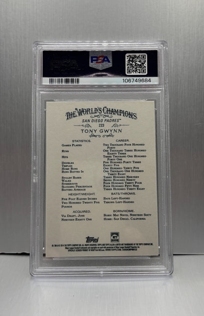 2014 Topps A & G #223 Tony Gwynn PSA 10 LOW POP