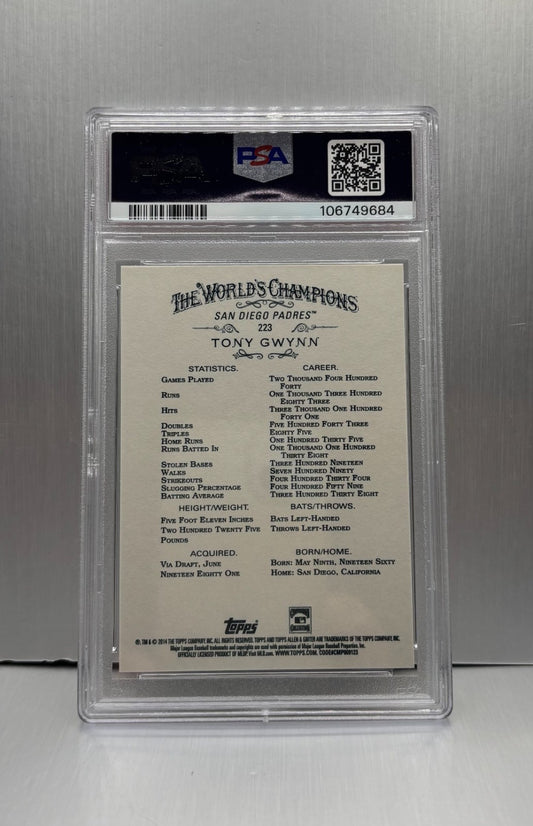 2014 Topps A & G #223 Tony Gwynn PSA 10 LOW POP