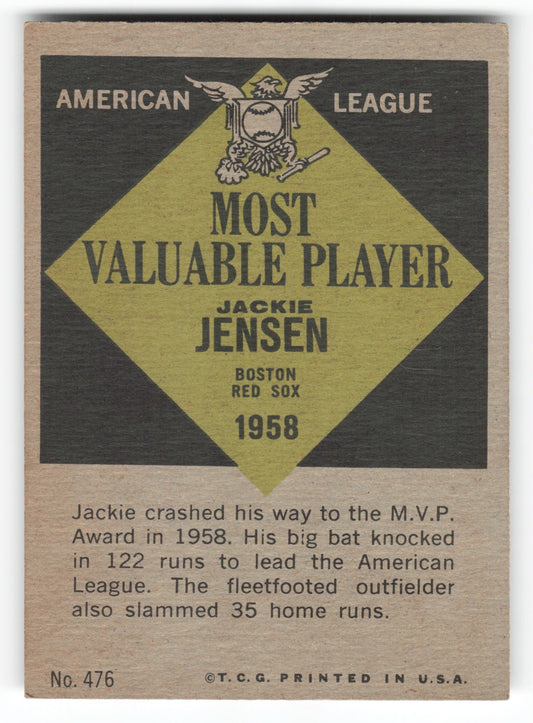 1958 Topps Jackie Jensen Boston Red Sox #476