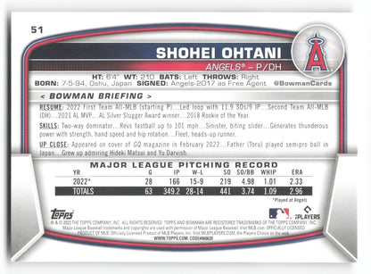 2023 Bowman Shohei Ohtani Los Angeles Angels #51