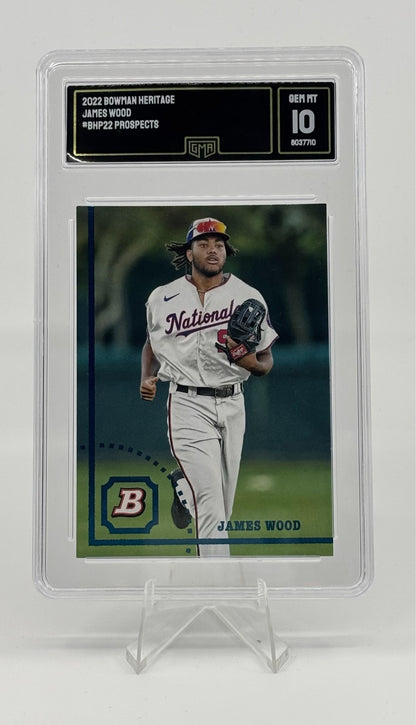 2022 Bowman Heritage - Prospects James Wood #BHP-22 (RC) GMA 10