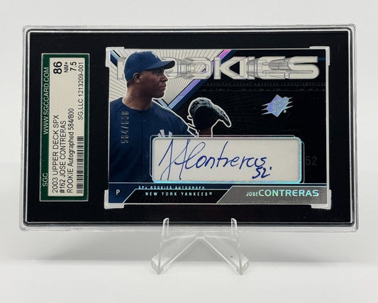 2003 Upper Deck SPX #162 Jose Contreras Rookie Auto /800 SGC 7.5