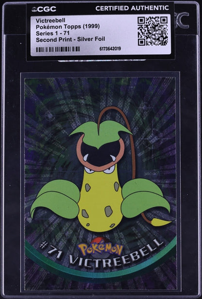 1999 Topps Pokemon Series 1 Second Print Silver Foil Victreebell #71 CGC AUTH