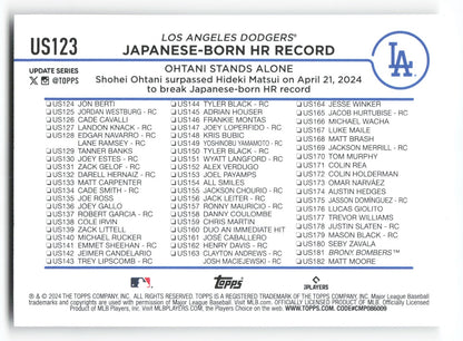 2024 Topps Update Shohei Ohtani Los Angeles Dodgers #US123