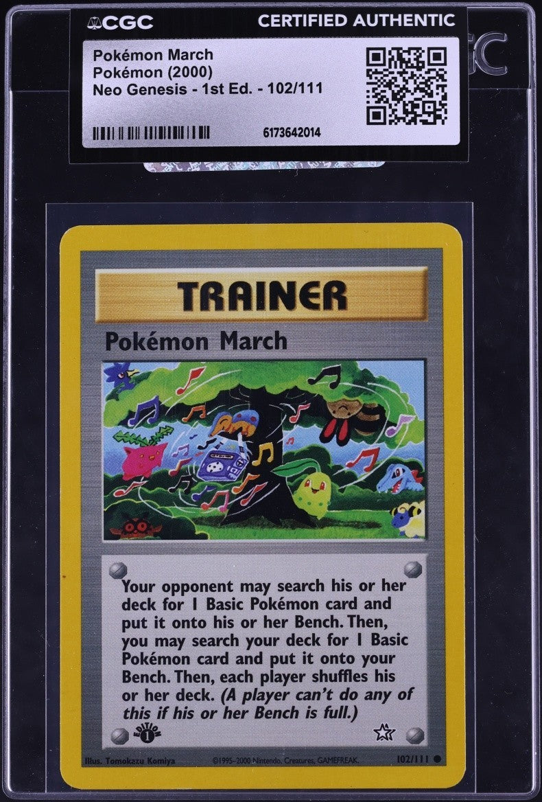 2000 Pokemon Neo Genesis 1st Edition Pokemon March #102 CGC AUTH