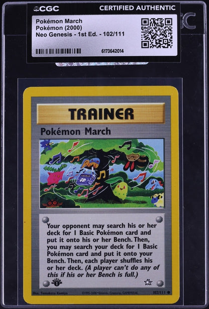 2000 Pokemon Neo Genesis 1st Edition Pokemon March #102 CGC AUTH