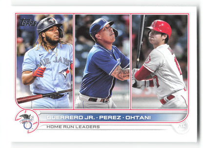 2022 Topps AL HR Leaders (Vladimir Guerrero Jr./Salvador Perez/Shohei Ohtani)