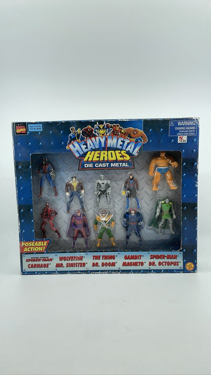 Marvel Heavy Metal Heroes Die Cast 9 Figure Set Toy Biz 1998 Boxed, Random Set