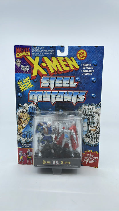 1994 Toy Biz Marvel X-Men Steel Mutants Cable VS Stryfe Die Cast Figures