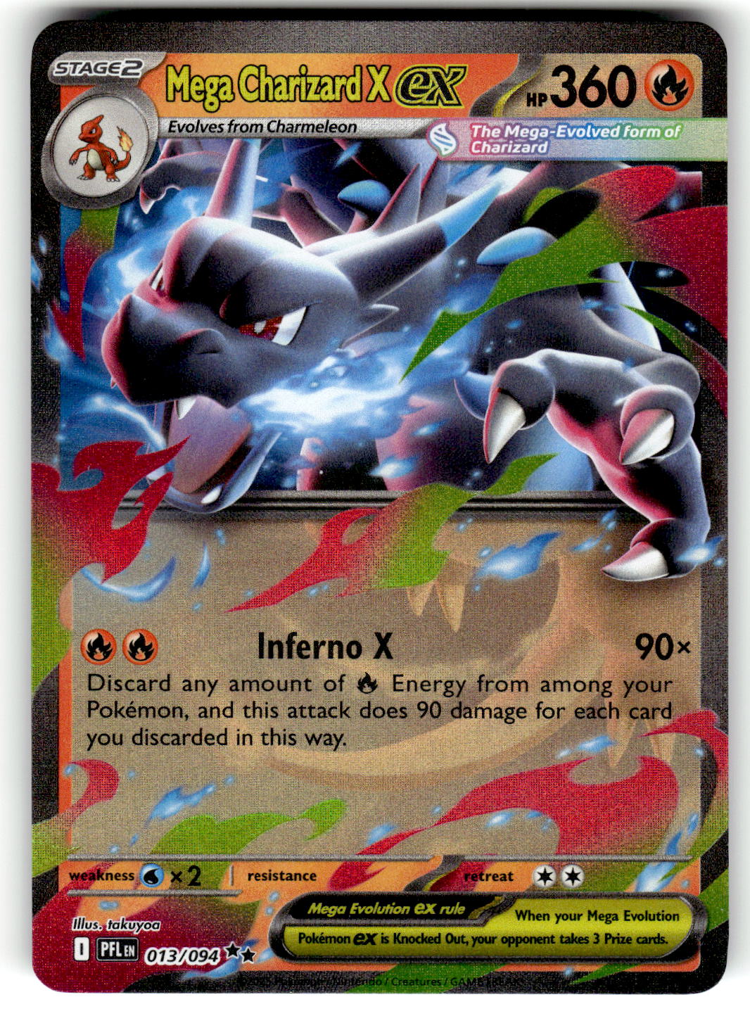 ME02: Phantasmal Flames #013/094 Mega Charizard X ex