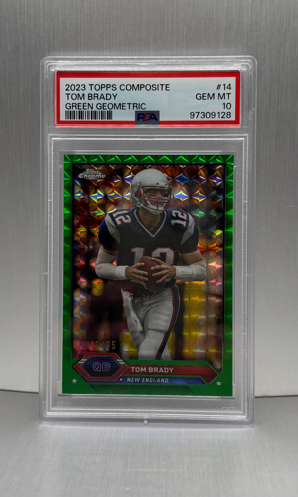 2023 Topps Composite #4 Tom Brady Green Geometric /75 PSA 10 LOW POP