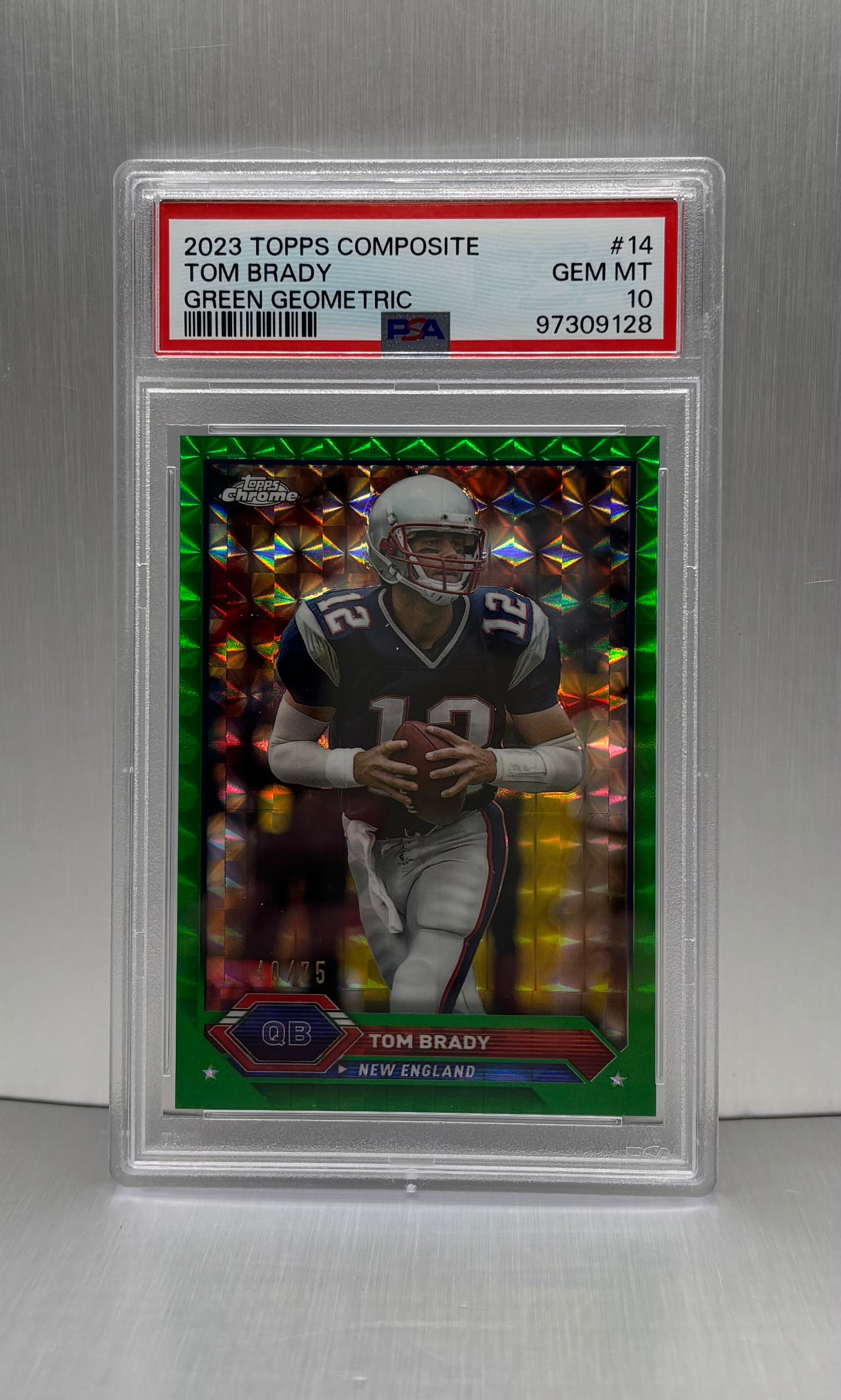 2023 Topps Composite #4 Tom Brady Green Geometric /75 PSA 10 LOW POP